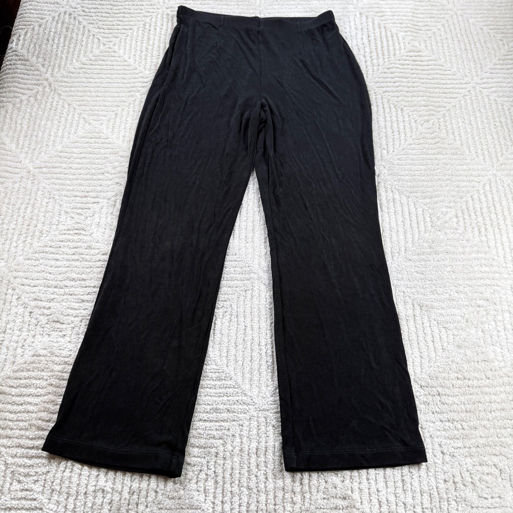 Chico's Travelers Pants Women Size 1 Black Travel Easy Care Minimalist Capsule